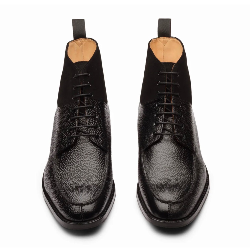 Split Toe Derby Suede Combination Boot - Black - image 1